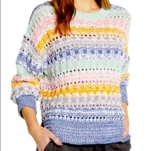 Lou & Gray Fringe colorful sweater sz S